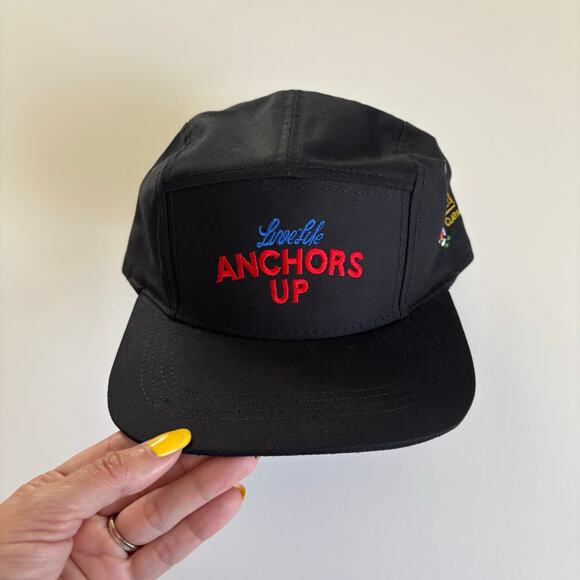 Pacifico Live Life Anchors Up Black Hat Adjustable Unisex One Size Cap - Picture 2 of 7
